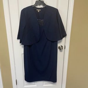 New without tags Maya Brooks knee length dress; Color: Navy Blue, Size 18W